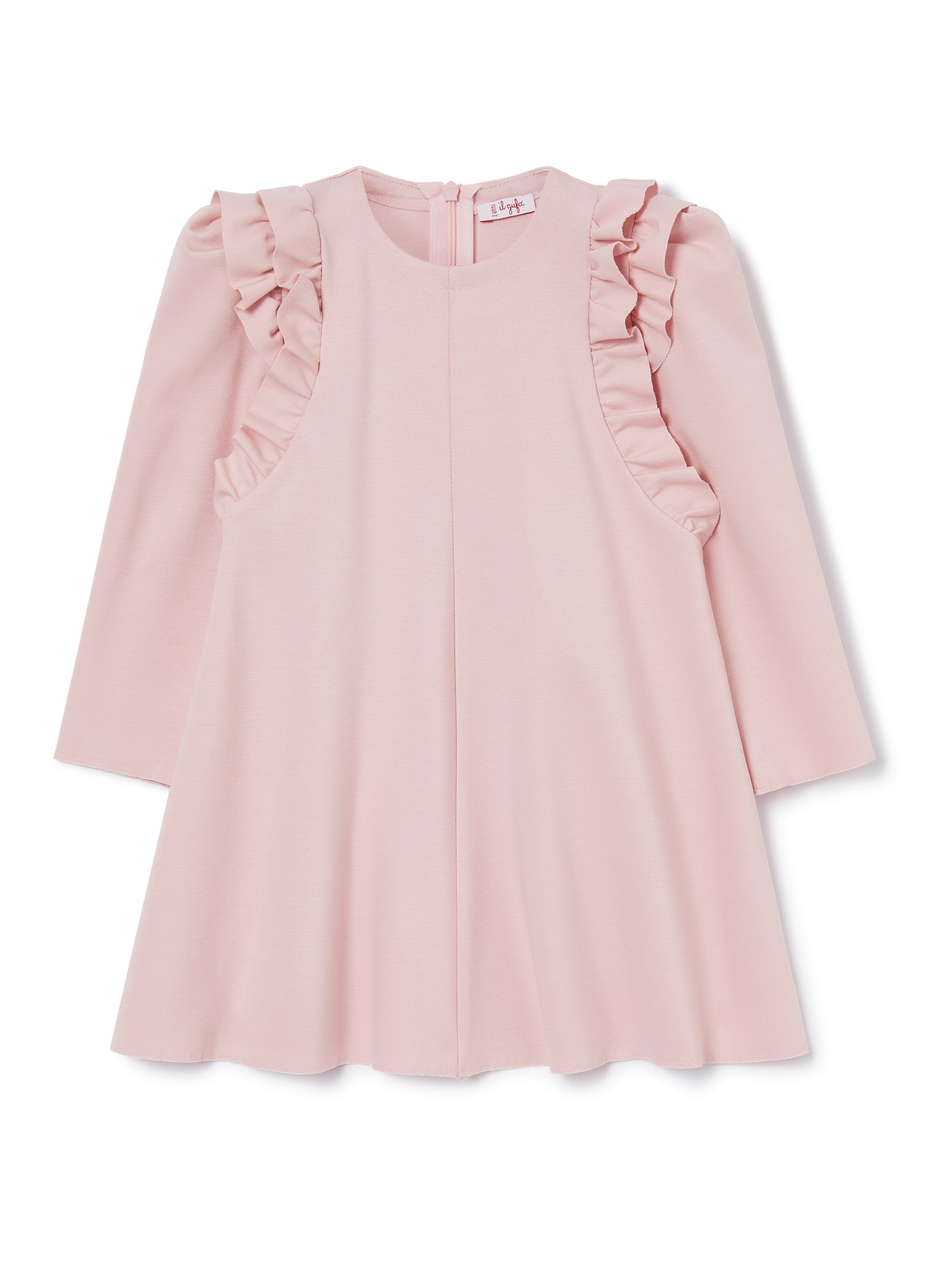 pink dress with ruffles